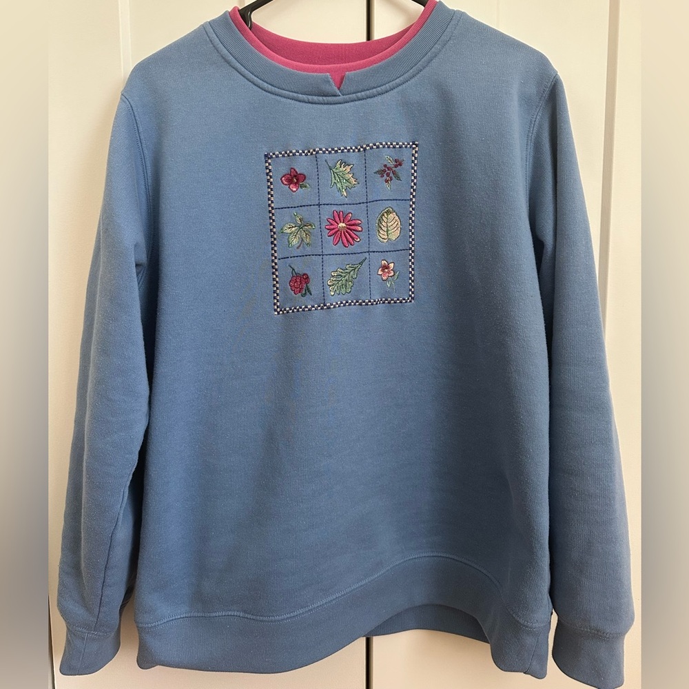 Vintage embroidered fall crewneck sweatshirt